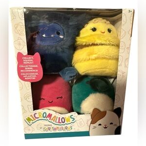 ❤️ Squishmallows Micromallows Plush Set- Blue,Yellow,Pink,‎Teal-Valentine’s NWT